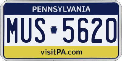 PA license plate MUS5620