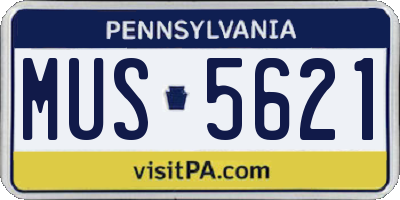 PA license plate MUS5621