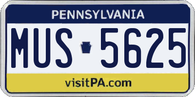 PA license plate MUS5625