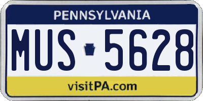 PA license plate MUS5628