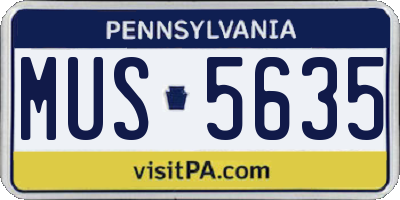 PA license plate MUS5635