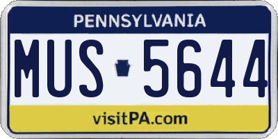 PA license plate MUS5644