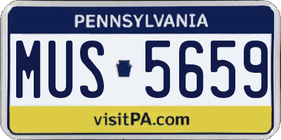 PA license plate MUS5659