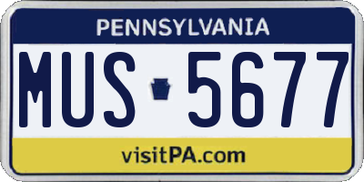 PA license plate MUS5677