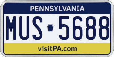 PA license plate MUS5688