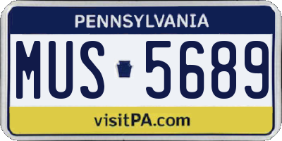 PA license plate MUS5689
