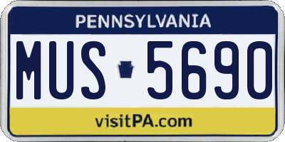 PA license plate MUS5690