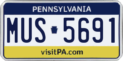 PA license plate MUS5691