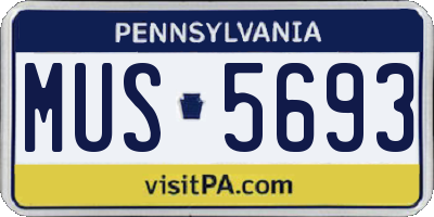 PA license plate MUS5693