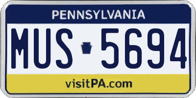 PA license plate MUS5694