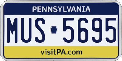 PA license plate MUS5695
