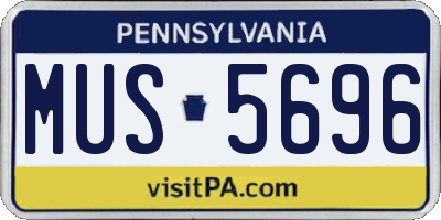 PA license plate MUS5696