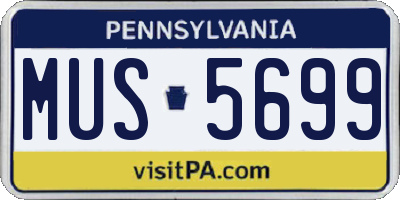 PA license plate MUS5699