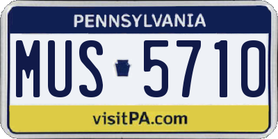 PA license plate MUS5710