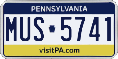 PA license plate MUS5741
