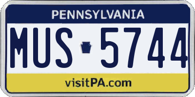 PA license plate MUS5744