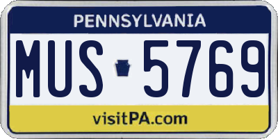 PA license plate MUS5769