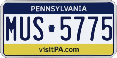 PA license plate MUS5775