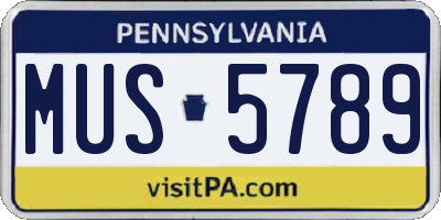 PA license plate MUS5789