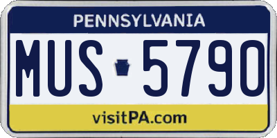 PA license plate MUS5790