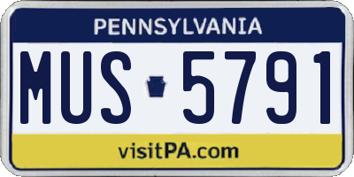 PA license plate MUS5791