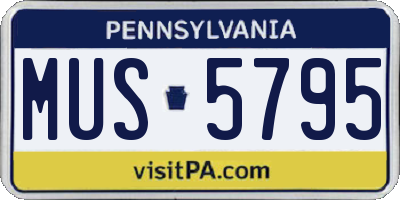 PA license plate MUS5795