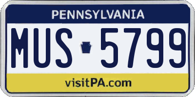 PA license plate MUS5799