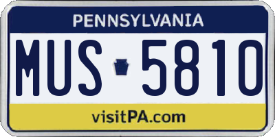 PA license plate MUS5810