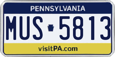 PA license plate MUS5813
