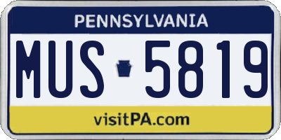 PA license plate MUS5819