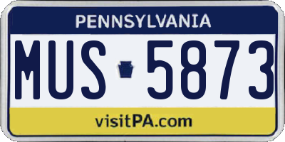 PA license plate MUS5873