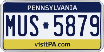 PA license plate MUS5879