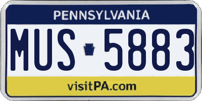PA license plate MUS5883