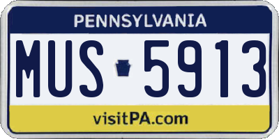 PA license plate MUS5913