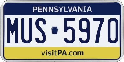 PA license plate MUS5970