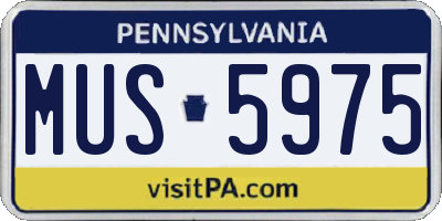 PA license plate MUS5975