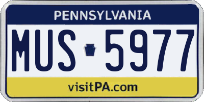 PA license plate MUS5977