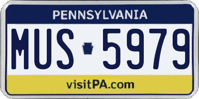 PA license plate MUS5979