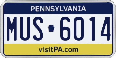 PA license plate MUS6014