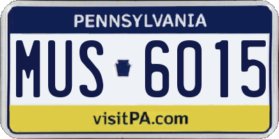 PA license plate MUS6015