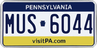 PA license plate MUS6044