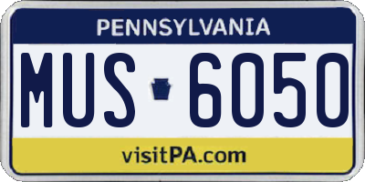 PA license plate MUS6050