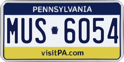 PA license plate MUS6054