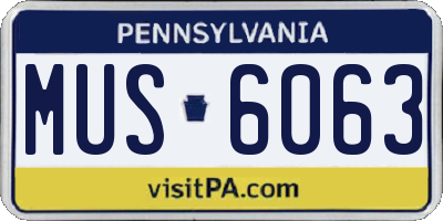 PA license plate MUS6063