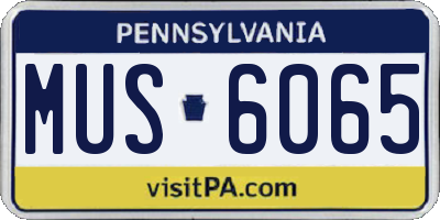 PA license plate MUS6065