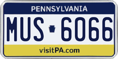 PA license plate MUS6066
