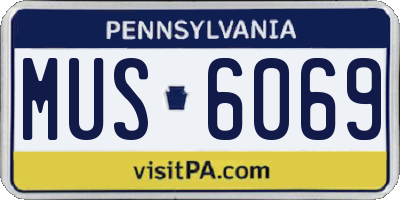 PA license plate MUS6069