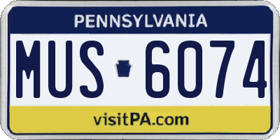 PA license plate MUS6074