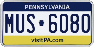 PA license plate MUS6080