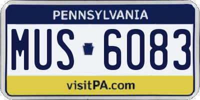 PA license plate MUS6083